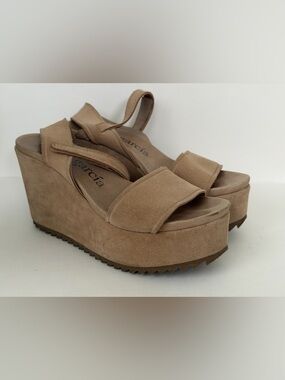 Pedro Garcia Tan Suede Platform Sandals